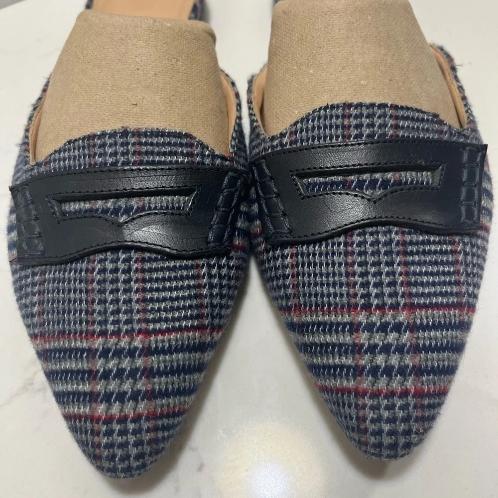 J. Crew Tweed Loafer Mules 7